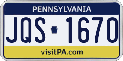 PA license plate JQS1670