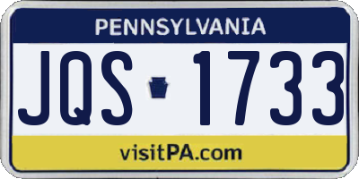 PA license plate JQS1733
