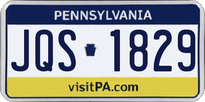 PA license plate JQS1829