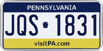 PA license plate JQS1831