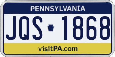 PA license plate JQS1868