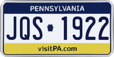 PA license plate JQS1922