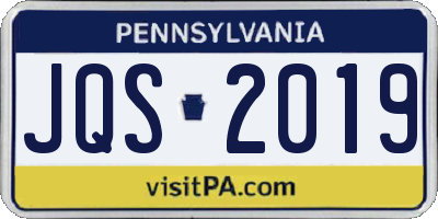 PA license plate JQS2019