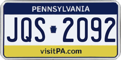 PA license plate JQS2092