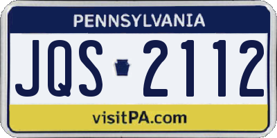 PA license plate JQS2112