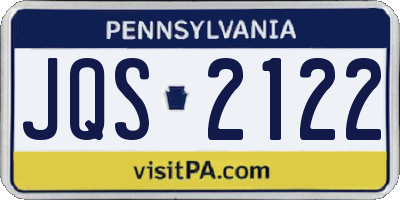 PA license plate JQS2122
