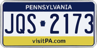 PA license plate JQS2173