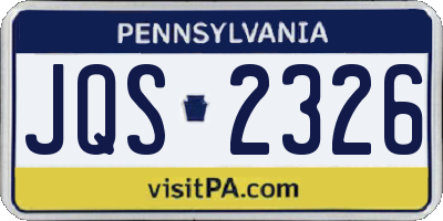PA license plate JQS2326
