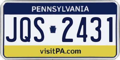 PA license plate JQS2431