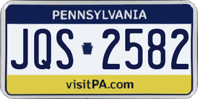 PA license plate JQS2582