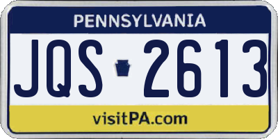 PA license plate JQS2613