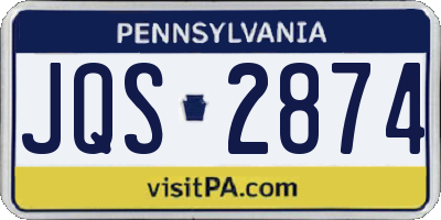 PA license plate JQS2874