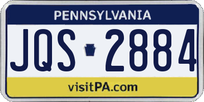PA license plate JQS2884