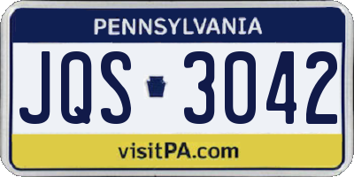 PA license plate JQS3042