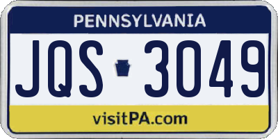 PA license plate JQS3049