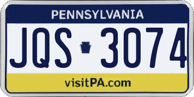 PA license plate JQS3074