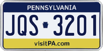 PA license plate JQS3201
