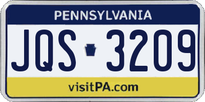 PA license plate JQS3209
