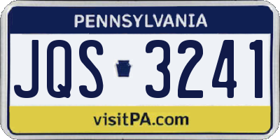 PA license plate JQS3241