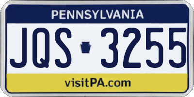 PA license plate JQS3255