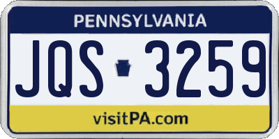 PA license plate JQS3259