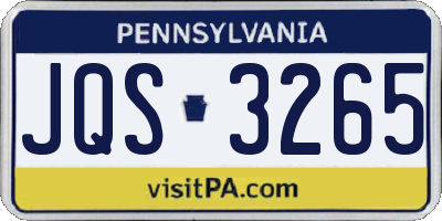PA license plate JQS3265