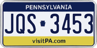 PA license plate JQS3453