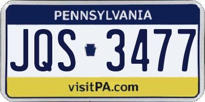 PA license plate JQS3477