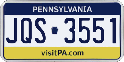 PA license plate JQS3551