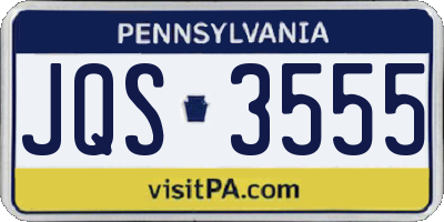 PA license plate JQS3555