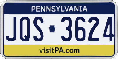 PA license plate JQS3624