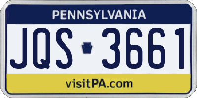 PA license plate JQS3661