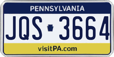 PA license plate JQS3664