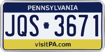 PA license plate JQS3671