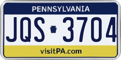 PA license plate JQS3704