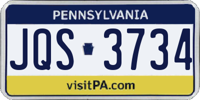 PA license plate JQS3734