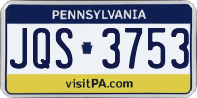 PA license plate JQS3753