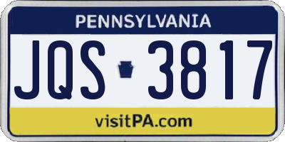 PA license plate JQS3817