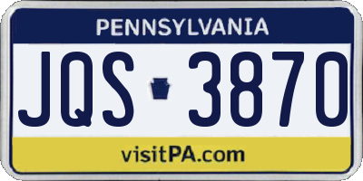 PA license plate JQS3870