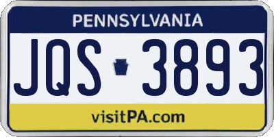 PA license plate JQS3893