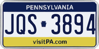 PA license plate JQS3894