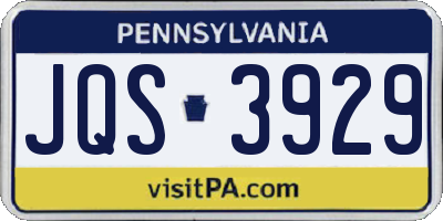 PA license plate JQS3929