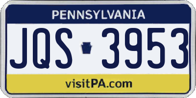 PA license plate JQS3953