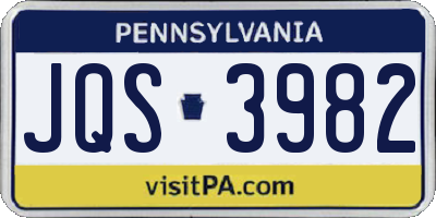PA license plate JQS3982