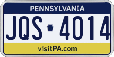PA license plate JQS4014