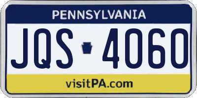 PA license plate JQS4060
