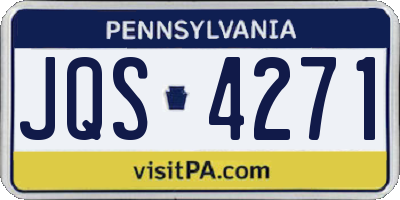 PA license plate JQS4271