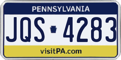 PA license plate JQS4283