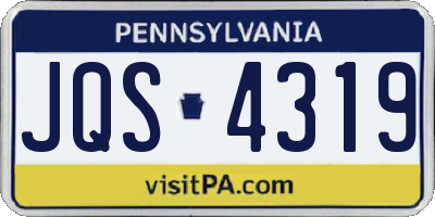 PA license plate JQS4319