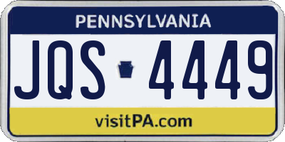 PA license plate JQS4449